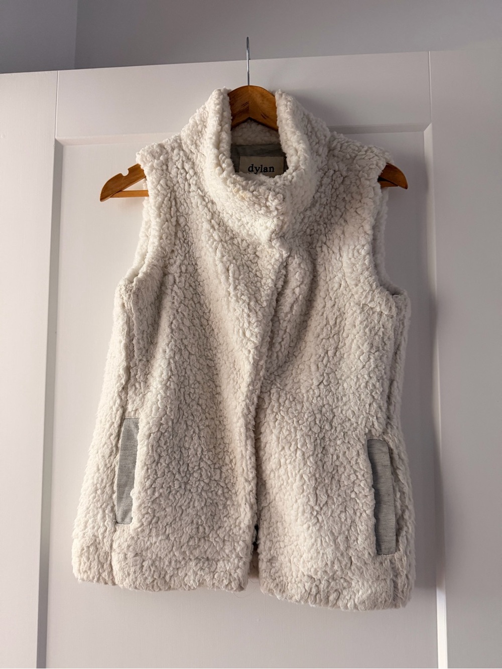 dylan Cream Sherpa Vest with Pockets